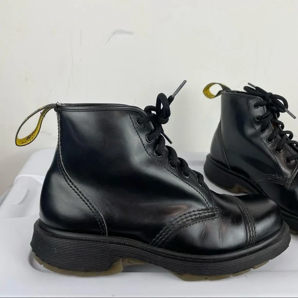 RARE Doc Martens NP5D Black Leather Boots Made in England UK Sz 8 - Picture 8 of 13